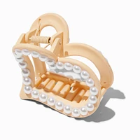 Pearl Cream Heart Hair Claw