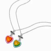 Best Friends Mood Heart Pendant Necklace - 2 Pack 