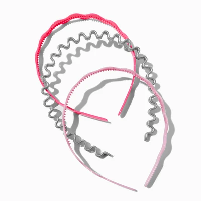 Claire's Club Pink Wavy Mixed Headbands - 3 Pack
