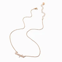 Gold-tone Script Zodiac Pendant Necklace - Scorpio