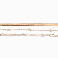 Gold-tone Mixed Chain Multi-Strand Bracelet