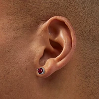 Fuchsia Cubic Zirconia 5mm Round Stud Earrings