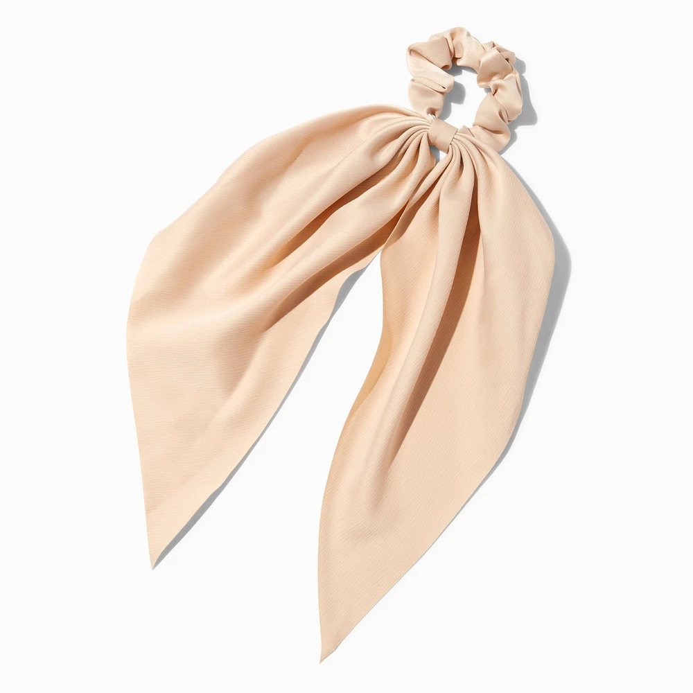 Small Beige Hair Scrunchie Scarf