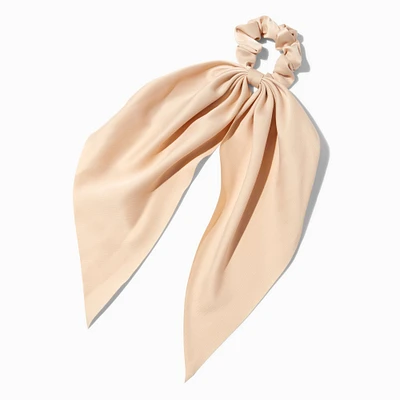 Small Beige Hair Scrunchie Scarf