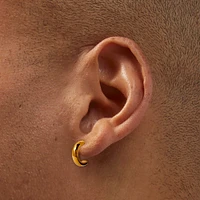 C LUXE by Claire's Gold-tone Titanium Flatback Hoop Earrings