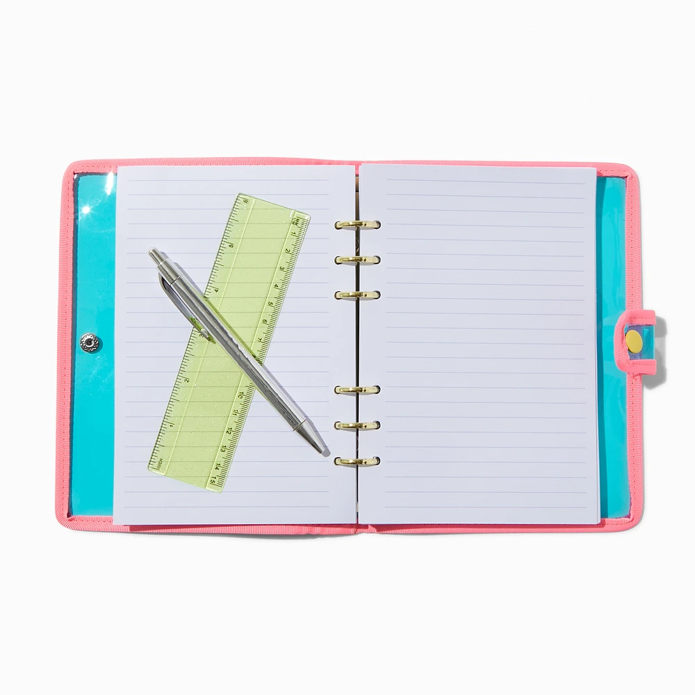Glitter Clear Spiral Notebook Set
