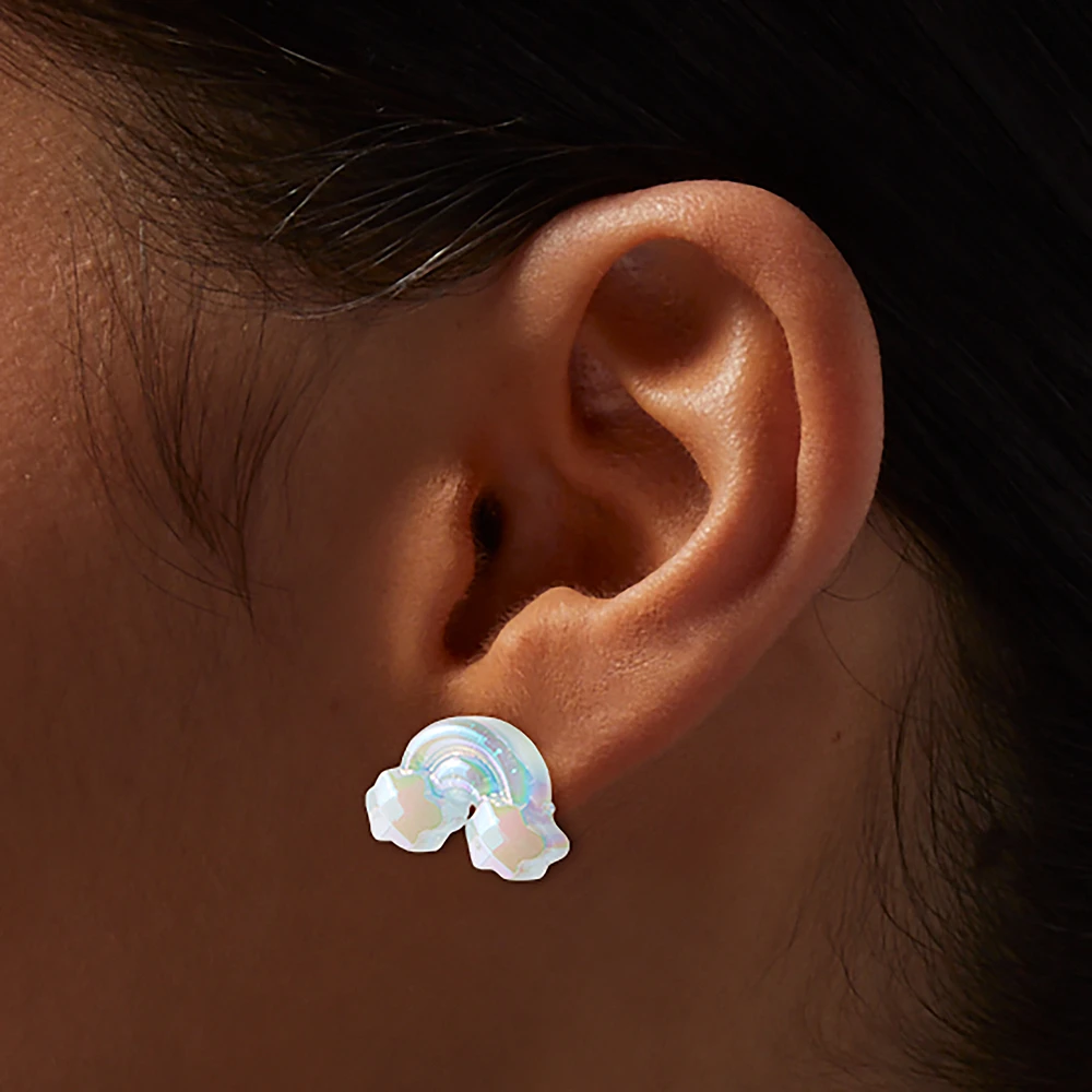 Holographic Rainbow Stud Earrings