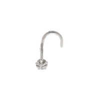 20G Silver-tone Stainless Steel Cubic Zirconia Star Nose Stud
