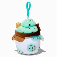 #Plush Goals by Cuddle Barn® Claire's Exclusive 3'' Mint Chocolate Chip Mooshake Plush Bag Clip
