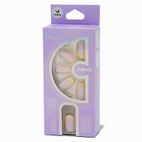 Orange French Tip Medium Oval Vegan Faux Nail Set - 24 Pack