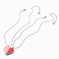 Mother Daughter Heart Pendant Necklaces - 2 Pack