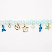 Sea Creature Blue Tattoo Choker Necklace