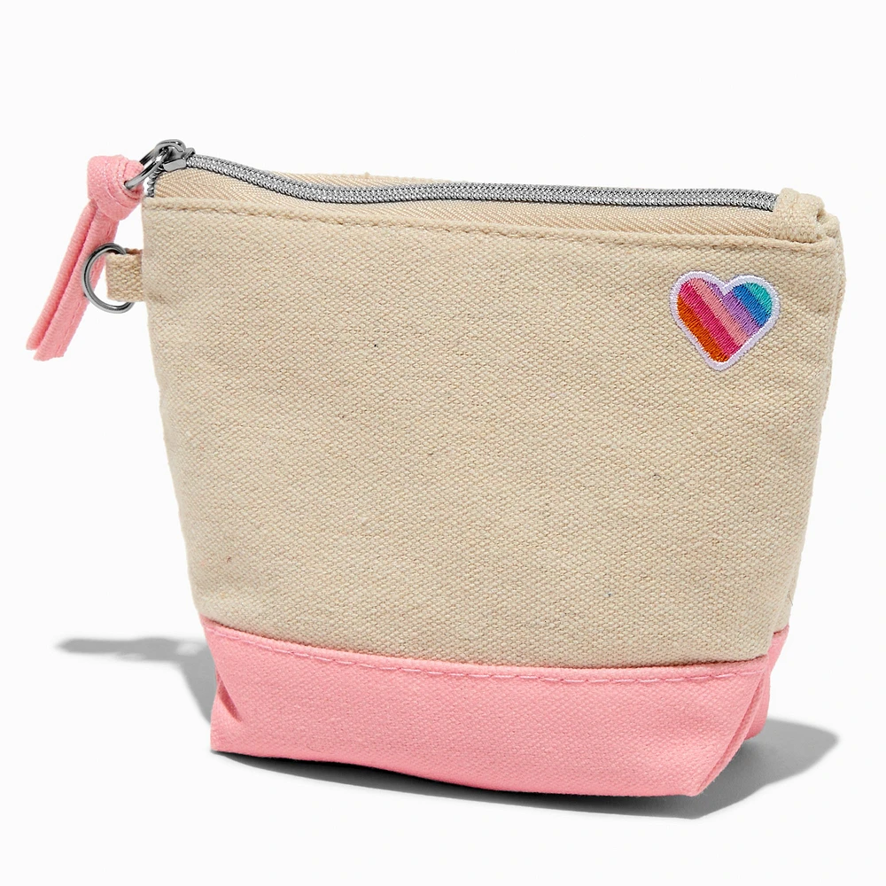 DIY Small Pink Rainbow Heart Coin Purse