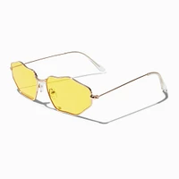 Yellow Wavy Oval Sunglasses