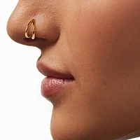 16G Gold-tone Titanium Double Row Nose Ring