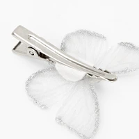 Silver Glitter Butterfly Hair Clips - 3 Pack
