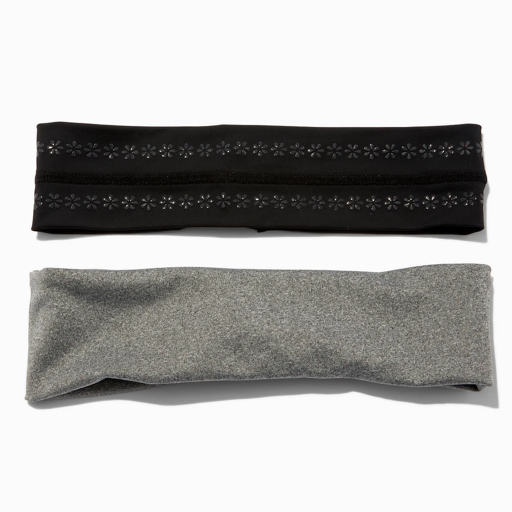 Gray & Black Athletic Headwraps - 2 Pack