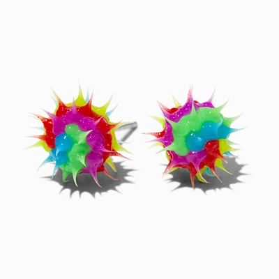 Rainbow Rave Spike Burst Stud Earrings 
