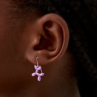 Purple Balloon Animal 0.5" Drop Earrings 