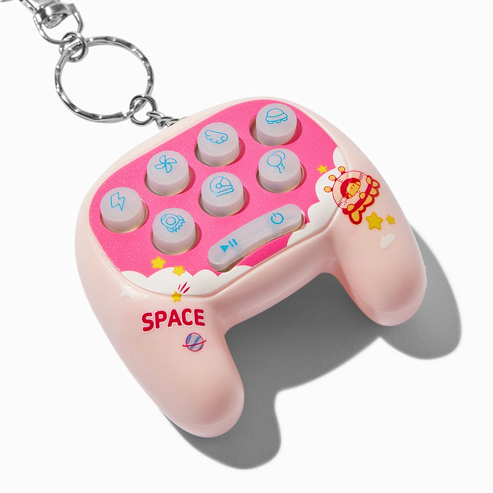 Pink Whack-A-Mole Game Controller Keychain