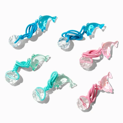 Claire's Club Dolphin Charm Hair Ties - 6 Pack