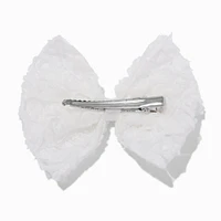 Claire's Club White Rose Hair Bow Clip