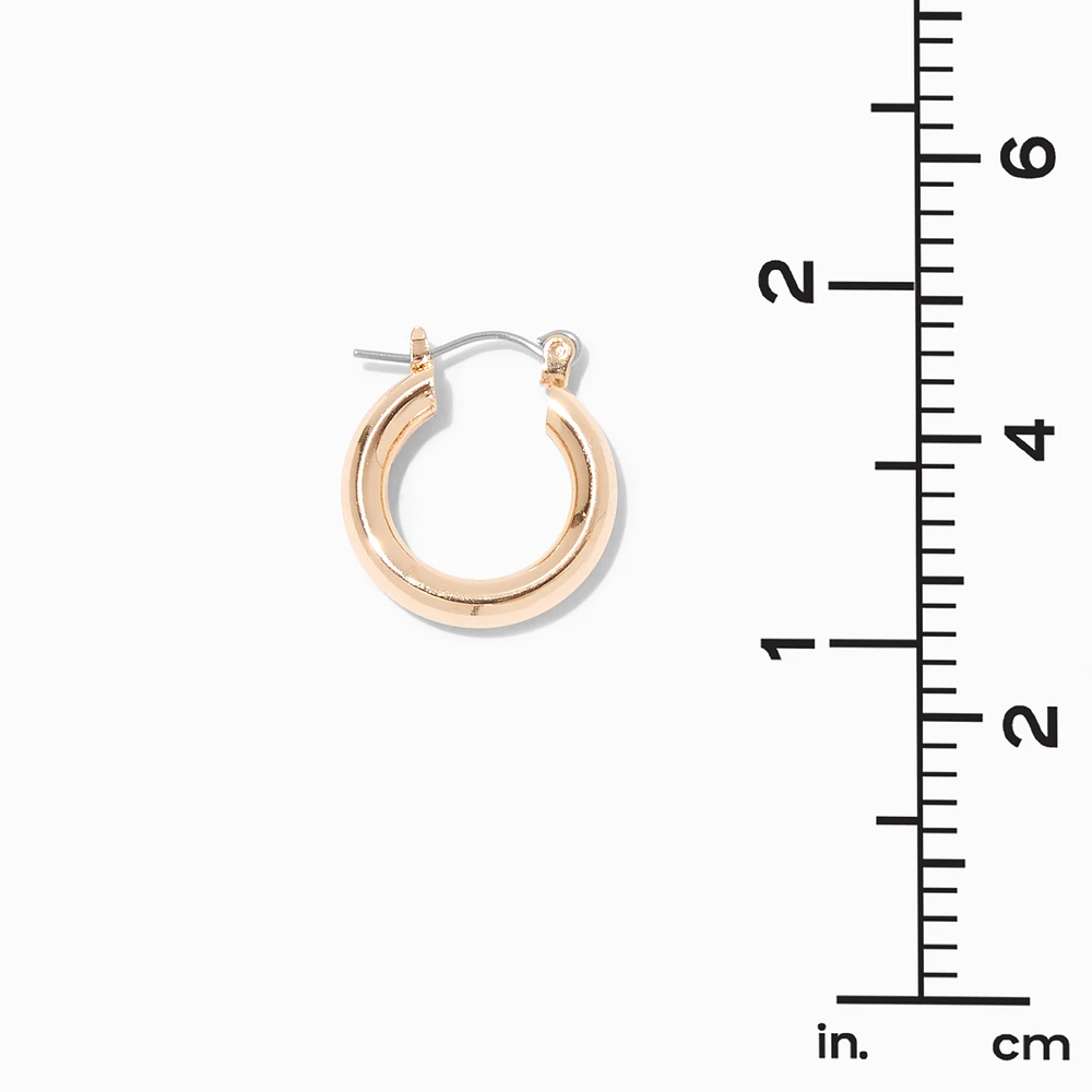 Gold-tone Tube 20mm Hoop Earrings