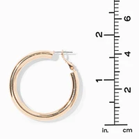 Gold-tone Tube 40mm Hoop Earrings