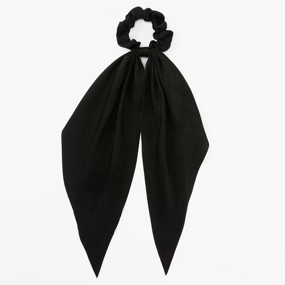 Small Hair Scrunchie Scarf - Black