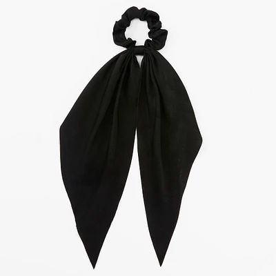 Small Hair Scrunchie Scarf - Black