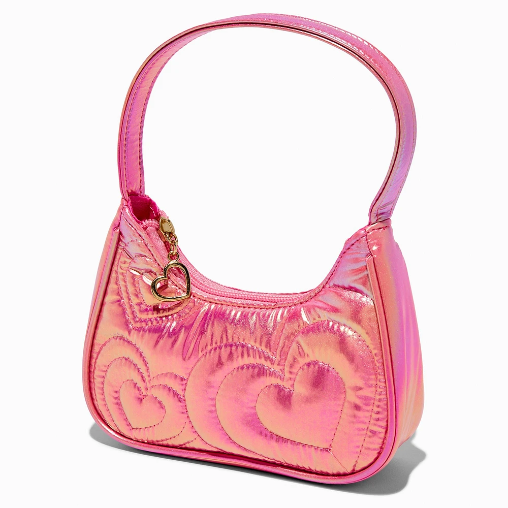 Claire's Club Pink Puffy Heart Shoulder Bag