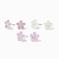 UV Color-Changing Flower Stud Earrings - 3 Pack