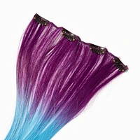 Ombré Purple Faux Hair Clip Extensions - 4 Pack