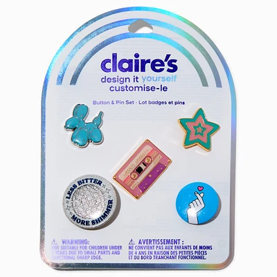 DIY Retro Music Pin Set - 5 Pack