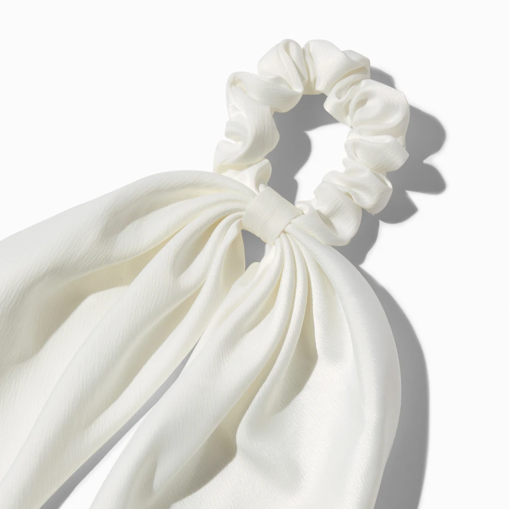 Small White Hair Scrunchie Scarf