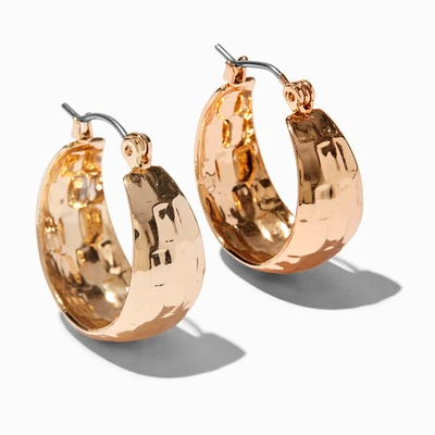 Gold-tone Chunky Textured Hoop Earrings