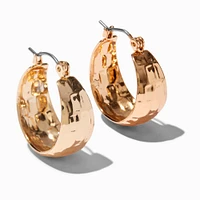 Gold-tone Chunky Textured Hoop Earrings