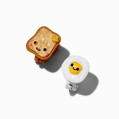 Egg & Toast Clip-On Stud Earrings