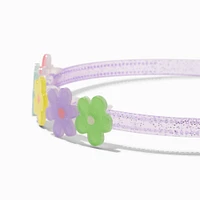 Claire's Club Rainbow Daisy Glitter Headbands - 3 Pack