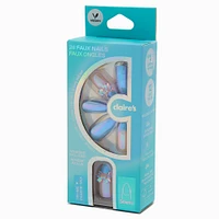 Blue 3D Bow Stiletto Vegan Faux Nail Set - 24 Pack
