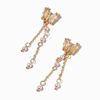 Pink Butterfly Fringe Drop Earrings