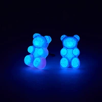 Pink 0.5" Gummy Bears® Glow In The Dark Stud Earrings