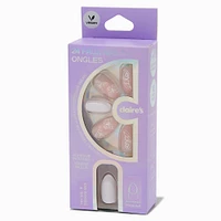 Butterfly French Short Almond Vegan Faux Nail Set - 24 Pack