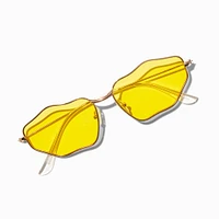 Yellow Wavy Oval Sunglasses