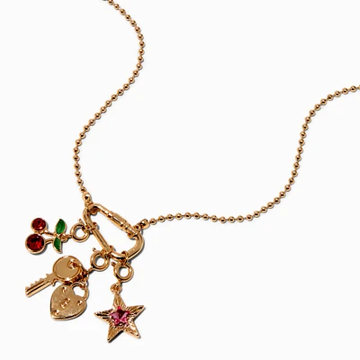 T H E M E x Claire's Cherry Gold-tone Ball Chain Charm Necklace