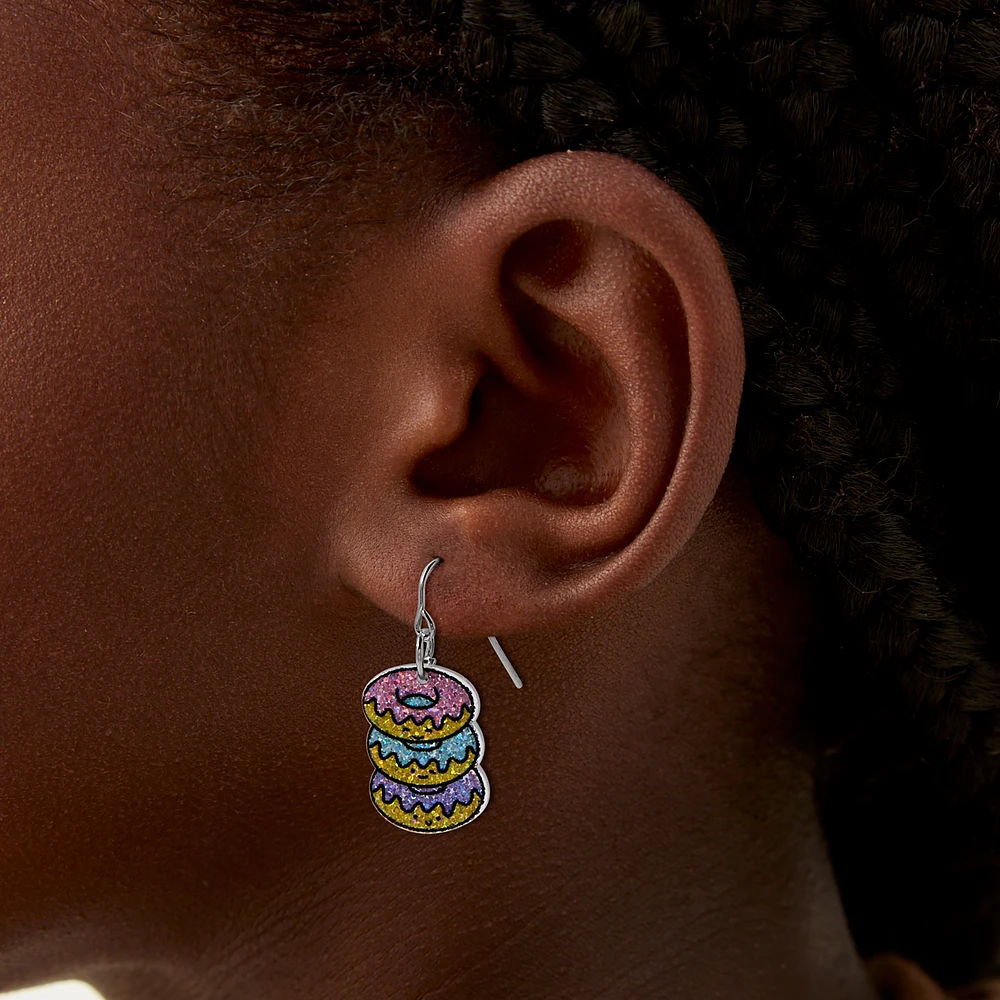Sparkly Acrylic Donut Stack Drop Earrings