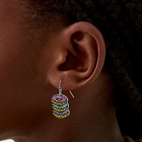 Sparkly Acrylic Donut Stack Drop Earrings