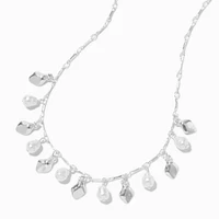 Silver-tone Pearl Dangle Necklace