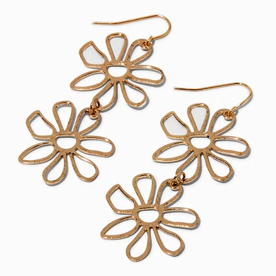 Gold-tone Cutout Daisy 2.5" Drop Earrings