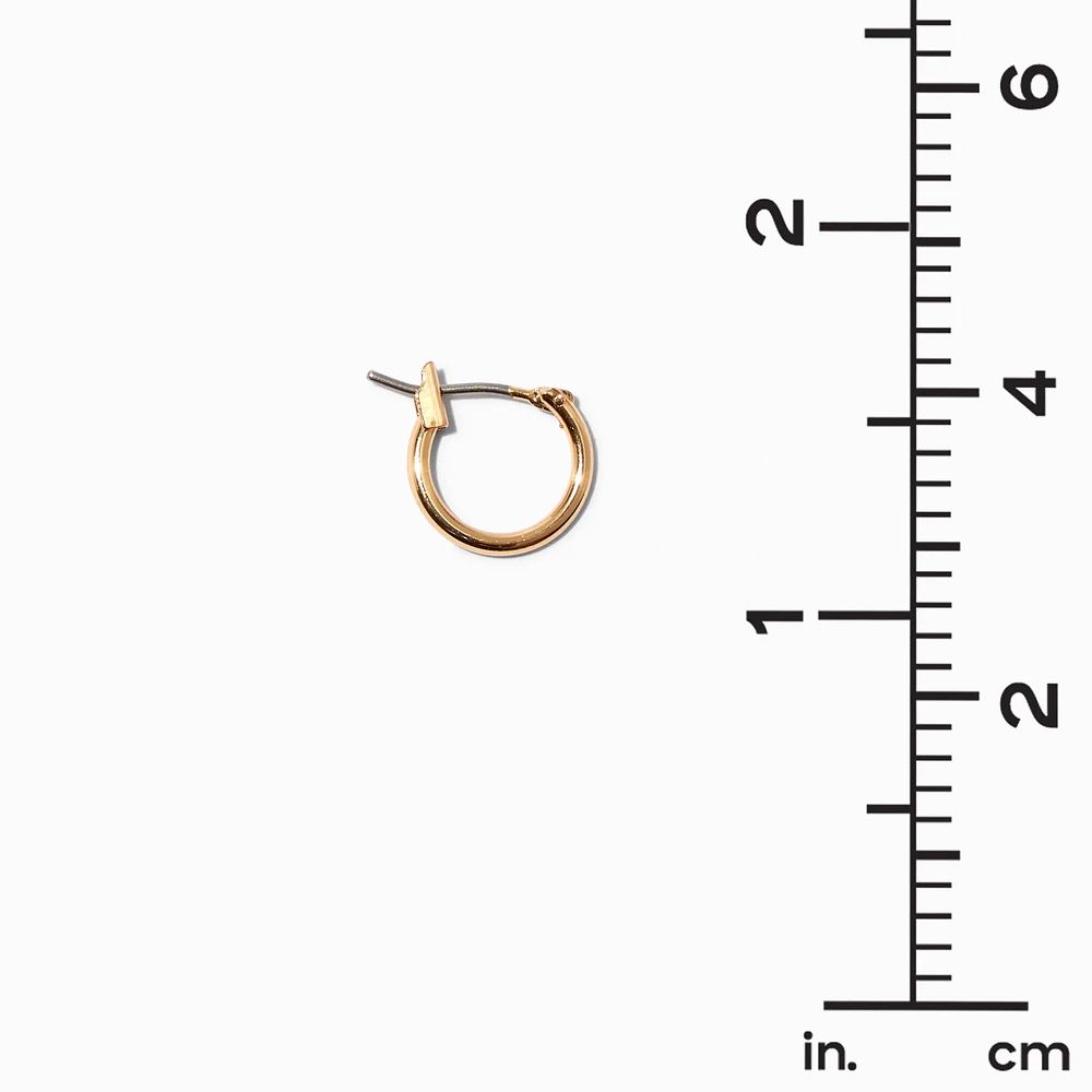 Gold-tone 10mm Mini Hoop Earrings